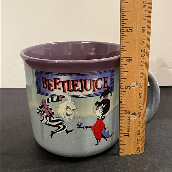 NEW Beetlejuice Mug with Lydia and Beetlejuice characters blue purple inside - Picture 8 of 9